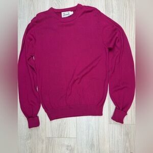 John F. Vintage Vibrant Magenta Long Sleeve Pullover Cotton Sweater Size Medium